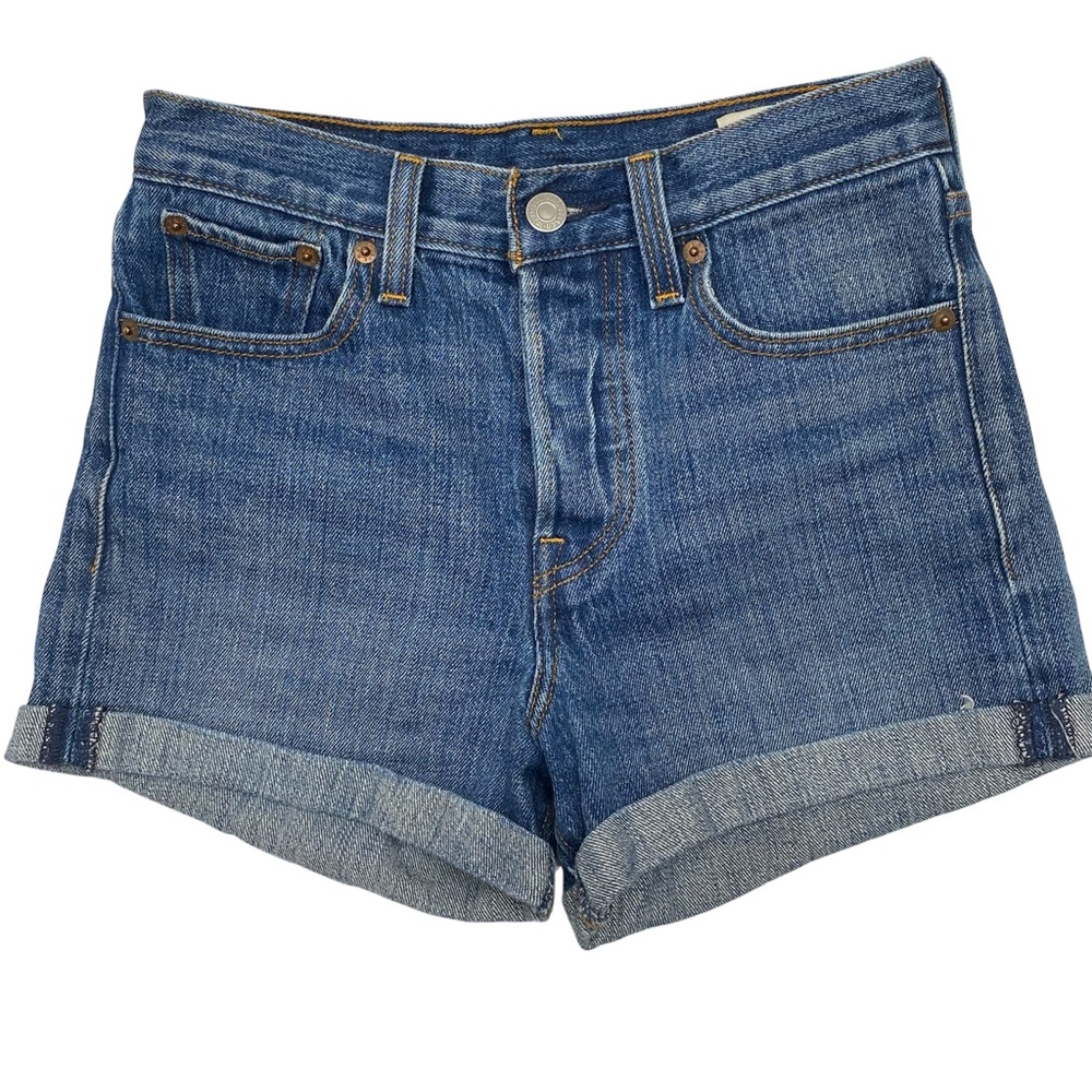 Levi's Jorts Women's Blue Jean Shorts 4 Button Fly White Oak Cone Denim Size 25